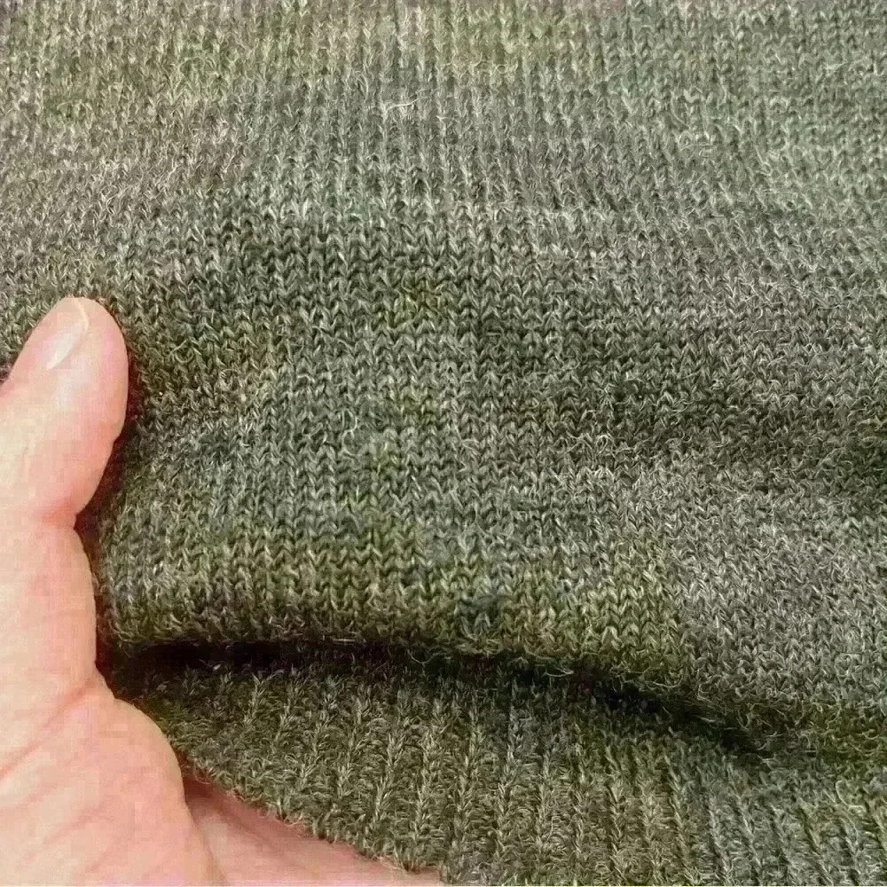 Vintage BohoOversized Green Multicolored Button V-neck  Sweater Vest - Picture 8 of 13